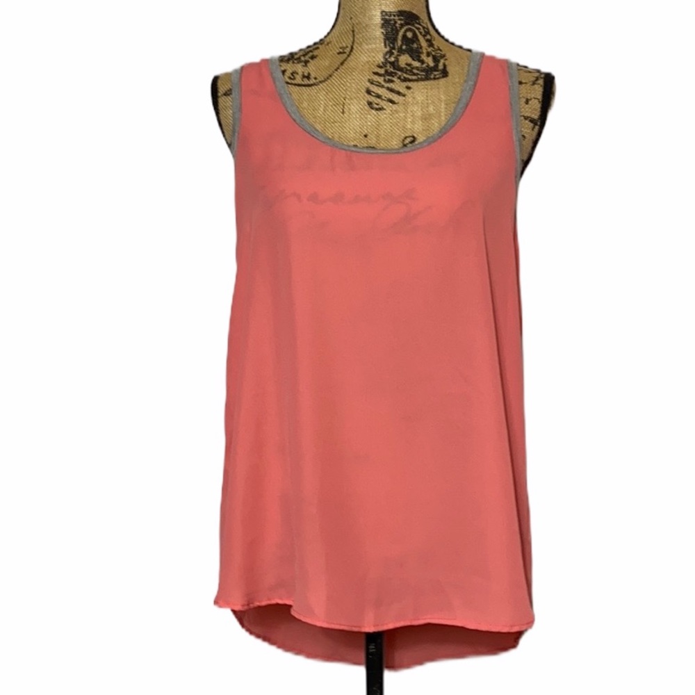 Pink Sheer Sleeveless Top L
